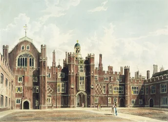Ansicht des Innenhofs im Hampton Court Palace aus Pyne