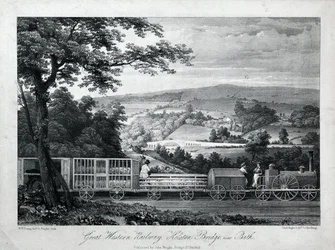 Great Western Railway, Kelston Bridge in der Nähe von Bath, ca. 1835-40