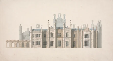 Ansicht eines vorgeschlagenen Designs für Cambridge Colleges