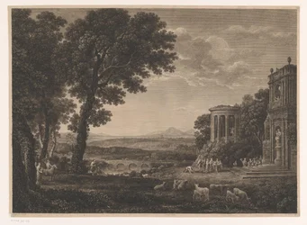 Landschaft mit dem Vater von Psyche, der für den Tempel des Apollo opfert