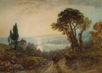 Blick über einen Hafen, ca. 1859
