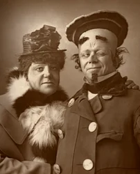 Harry Nicholls und Herbert Campbell, britische Schauspieler die Königin und der König, 1888