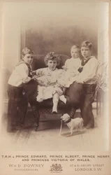 Prinz Edward, Prinz Albert, Prinz Henry und Prinzessin Victoria von Wales