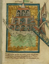 Die Tiere betreten die Arche Noah, ca. 1250