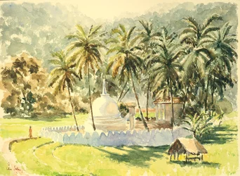 Tempel in den Reisfeldern