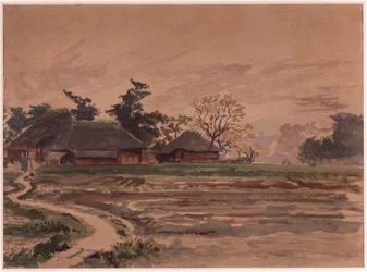 Landschaft mit Häusern
