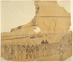 Eine Infanteriekolonne auf dem Marsch, 1862