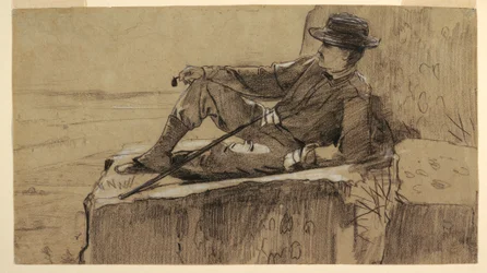 Studie für "Bergsteiger beim Ausruhen"
