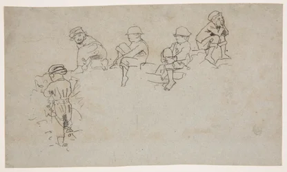 Fünf Skizzen von Jungen