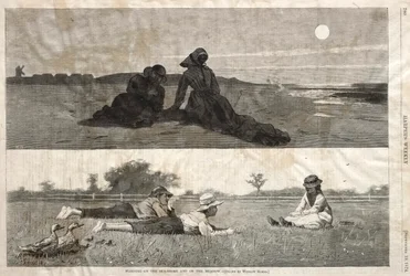 Flirten am Strand und auf der Wiese, 1874