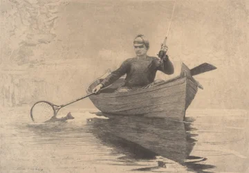 Fliegenfischen, Saranac Lake, 1889