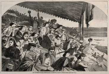Unsere Badeorte - Pferderennen in Saratoga, 1865