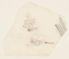 Vollschiff in stürmischer See