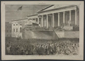 Die Amtseinführung von Abraham Lincoln als Präsident der Vereinigten Staaten, 4. März 1861, 1861