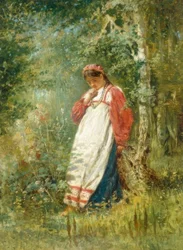 Junge Frau im Wald