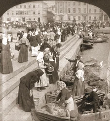 Marktboote, Helsingfors, Finnland, 1898