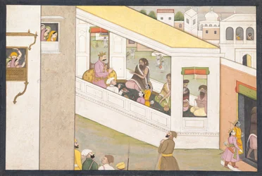 Rama und Lakshmana als Jungen helfen dem Weisen Vishvamitra: Folio aus einem verstreuten..., ca. 1780