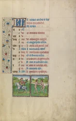 Ein Mann beim Beizjagen; Tierkreiszeichen Zwillinge