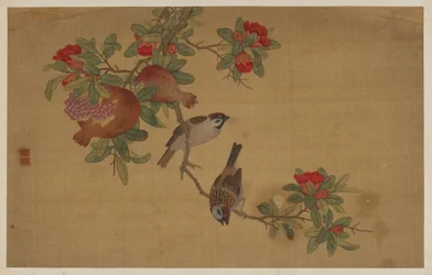Vögel, Früchte und Blumen