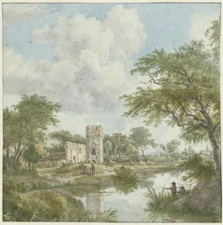 Landschaft mit Burgruine