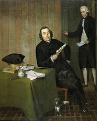 Wernerus Köhne (1725/26-88), Notar von Haarlem, mit seinem Schreiber Jan Bosch