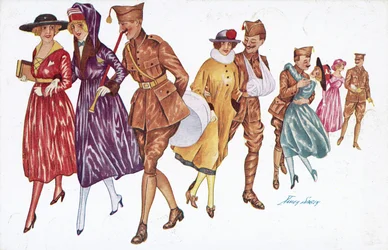 Soldaten und Mädchen