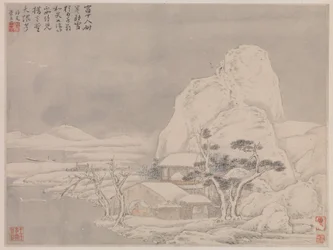 Schneelandschaft, Blatt aus Album für Zhou Lianggong, datierbar auf 1645-55