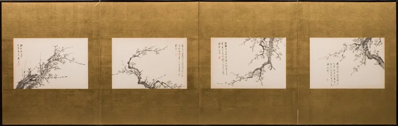 Prunusblüten, Wandschirm, Edo-Periode 1844