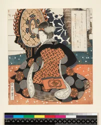 Hisakataya Goban Tsuzuki, ein fünfteiliger Druck für die Hisakataya-Gruppe, ca. 1827