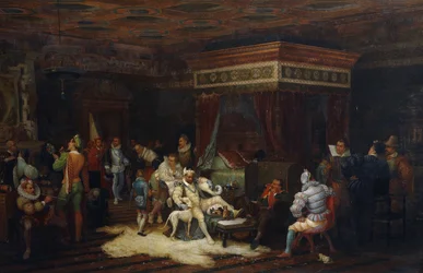Die Ankunft des Herzogs von Guise im Zimmer von König Heinrich III. von Fontainebleau, 1861