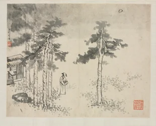 Landschaftsalbum in verschiedenen Stilen: Shibiao wartet auf den Mond, 1684