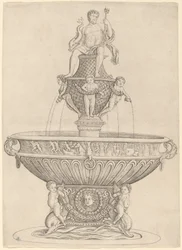 Brunnen mit Neptunstatue