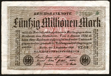 50 Millionen Mark Banknote, Deutschland
