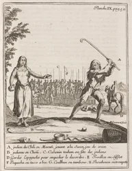 Chilenischer Indianer spielt eine Art Hockey