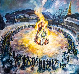 Christianias erste Party, Kopenhagen. (Gemälde)