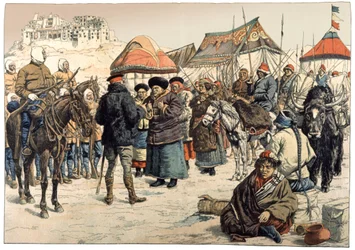 Eroberung von Tibet. 1902 (Gravur)