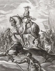 Ferdinand von Österreich führt Truppen über die Alpen, Juli 1634
