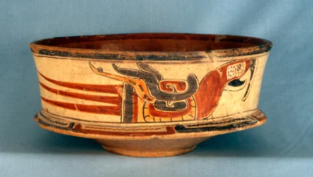 Bestattungsgefäß gefunden in Grab 5 von Balamku, Frühklassische Periode (300-600 n. Chr.) (Terrakotta)