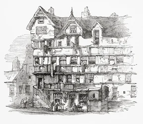 Häuser in der High Street, Edinburgh, Schottland