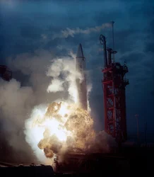 Trägerraketen, USA Rakete explodiert auf der Startrampe, frühe 1960er Jahre