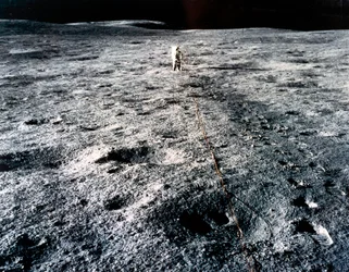 Bemannter Raumflug, USA, Apollo 14 Apollo 14 Astronaut Edgar Mitchell auf dem Mond