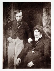 Porträts von Charles Kirkpatrick Sharpe (1781-1851), schottischer Antiquar und Künstler, mit einem unbekannten Kollegen