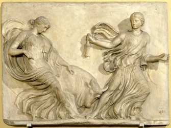 Relief aus dem Tempel der Nike von der Akropolis, Athen, Neo-Attisch, griechisch, spätes 2. Jahrhundert v. Chr.