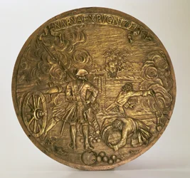 Die Eroberung von Narva, Basrelief entworfen von Bartolomeo Carlo Rastrelli, ca. 1720