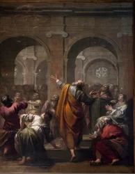 Der Abstieg des Heiligen Geistes, Mai 1634 von Jacques Blanchard (1600-1638). Kathedrale Notre Dame de Paris - Paris 4 - XIII., XIII., XIX., Restaurierung durch Viollet-le-Duc