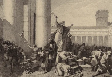 Jesus vertreibt die Geldwechsler aus dem Tempel