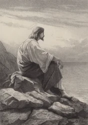 Jesus sitzt am Meer