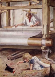 Silas Marner an seinem Webstuhl