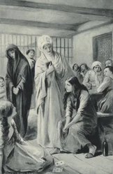 Elizabeth Fry geht frei in und aus den Verliesen von Newgate