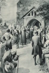 Die Menschen von Eyam in Derbyshire beschließen, ihr von der Pest heimgesuchtes Dorf von der Welt abzuriegeln